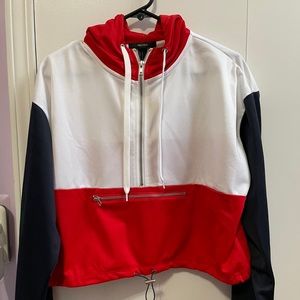 Colorblock cropped windbreaker